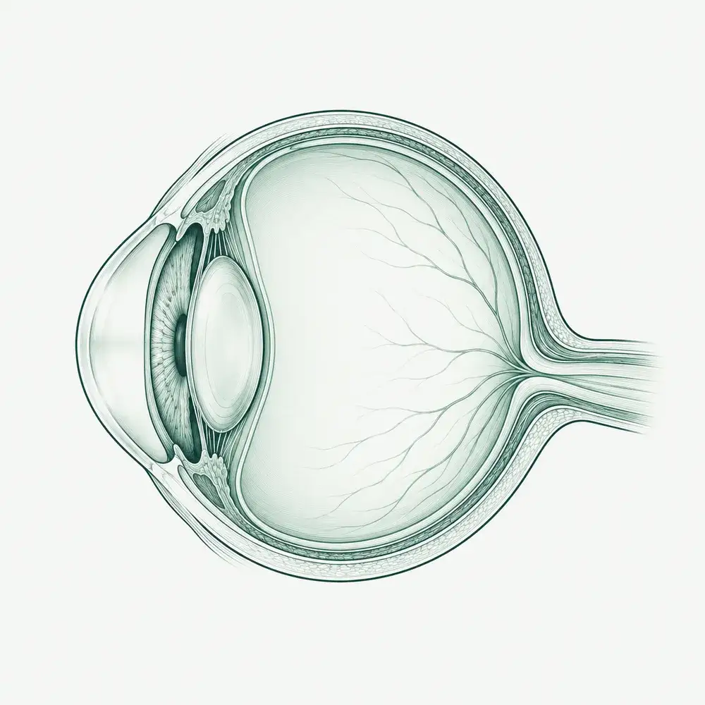 Illustrative side cross section of an eye