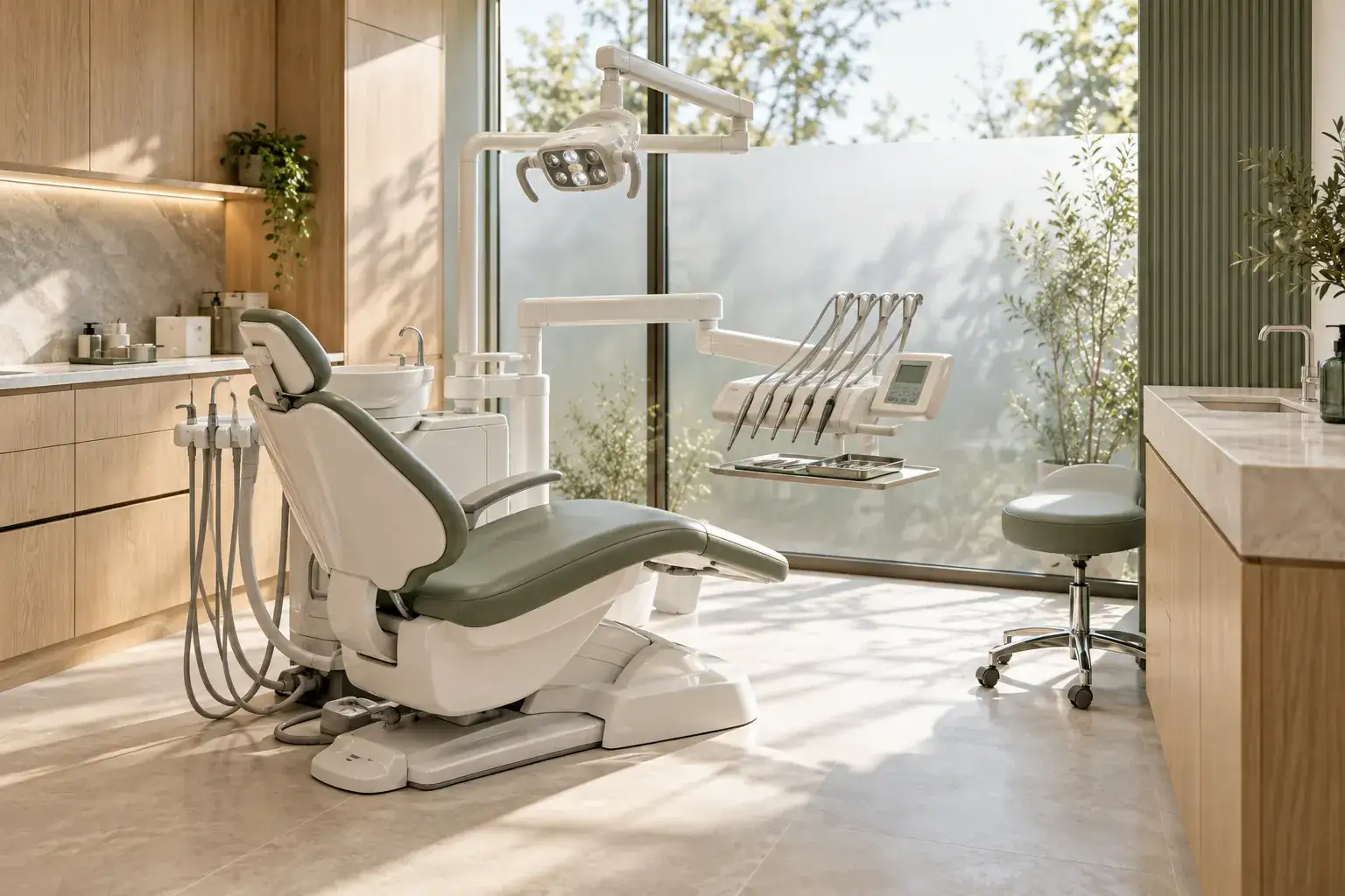 Concept illustration of a contemporary dental treatment room