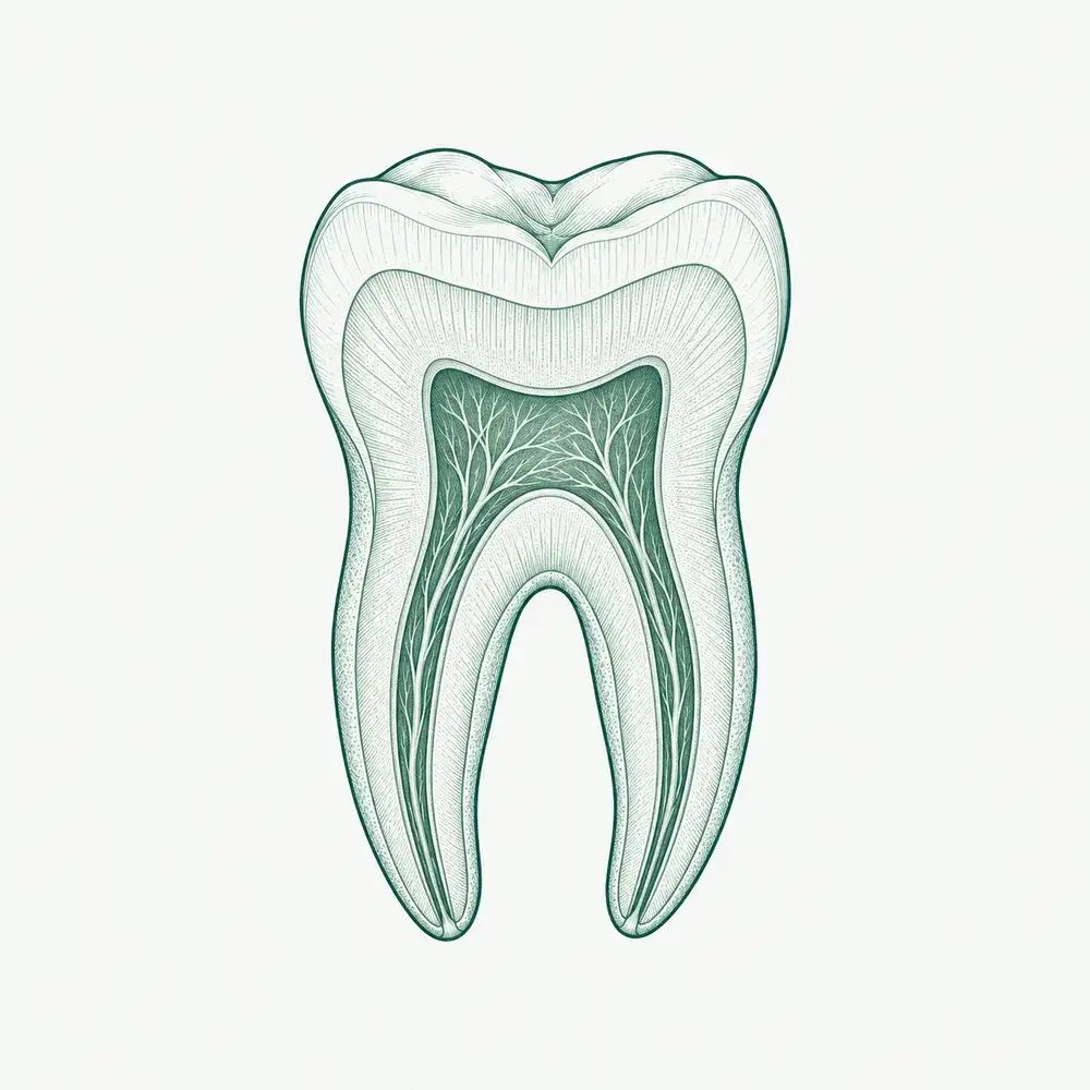 Illustrative cross section of a molar tooth